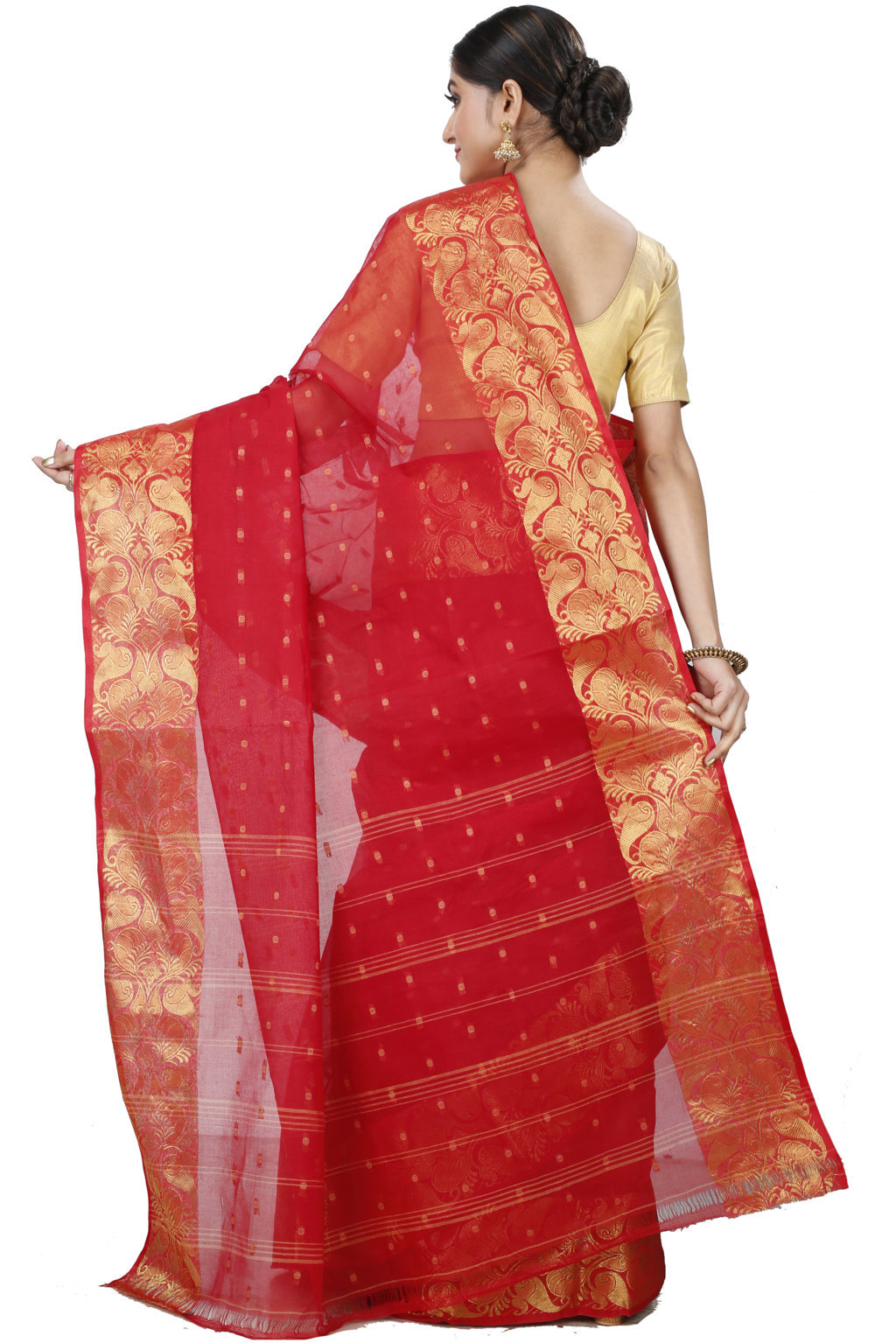 Red Pure Cotton Saloni Tant Saree (1030)